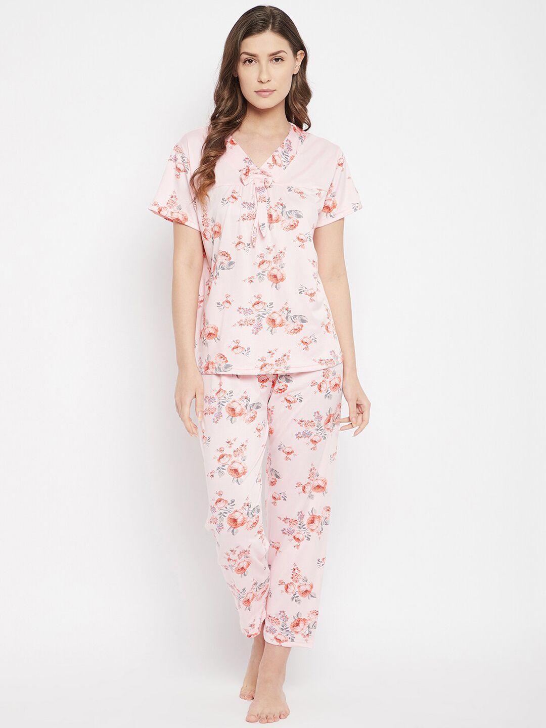 camey-women-white-&-peach-floral-print-night-suit