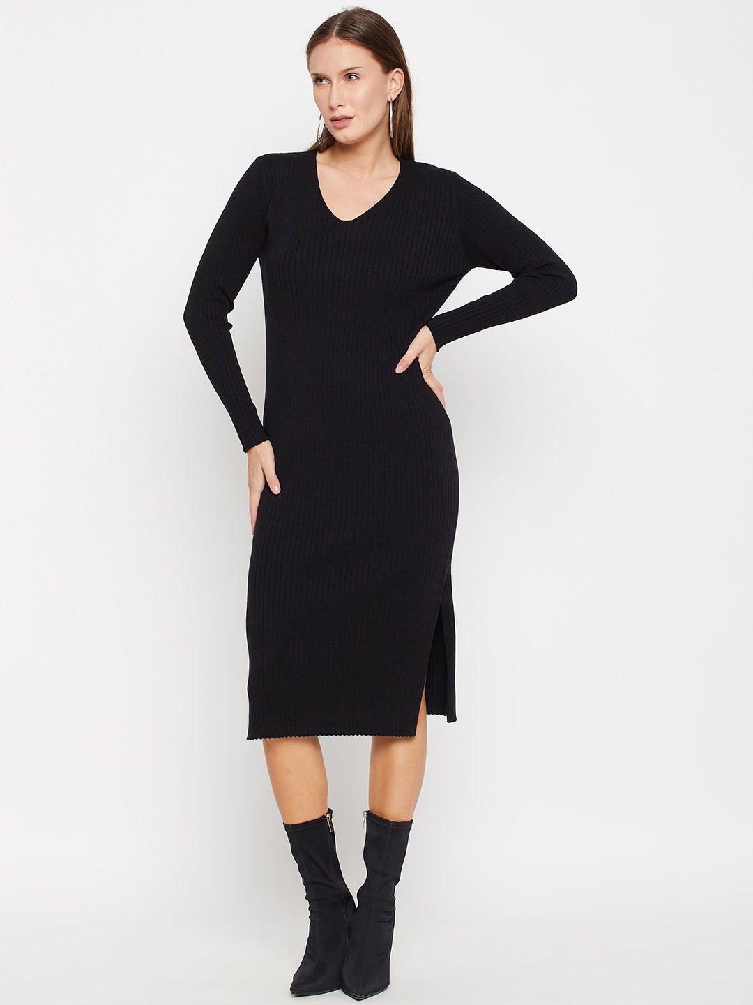 camey black sheath midi dress