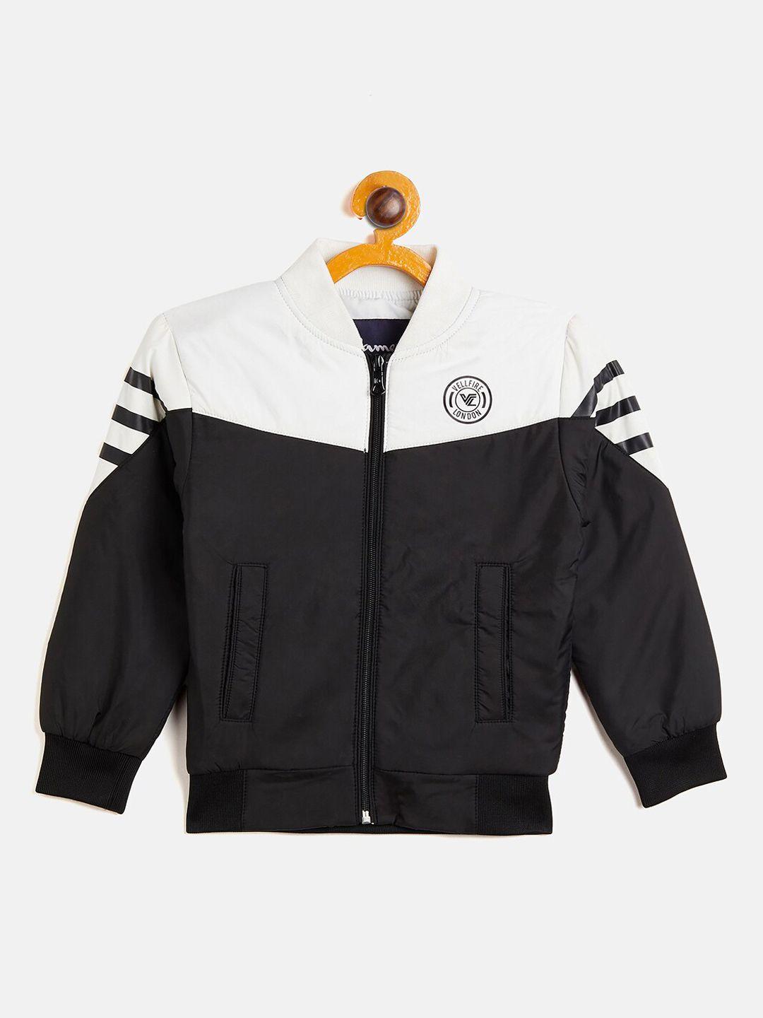 camey boys black colourblocked lightweight bomber jacket