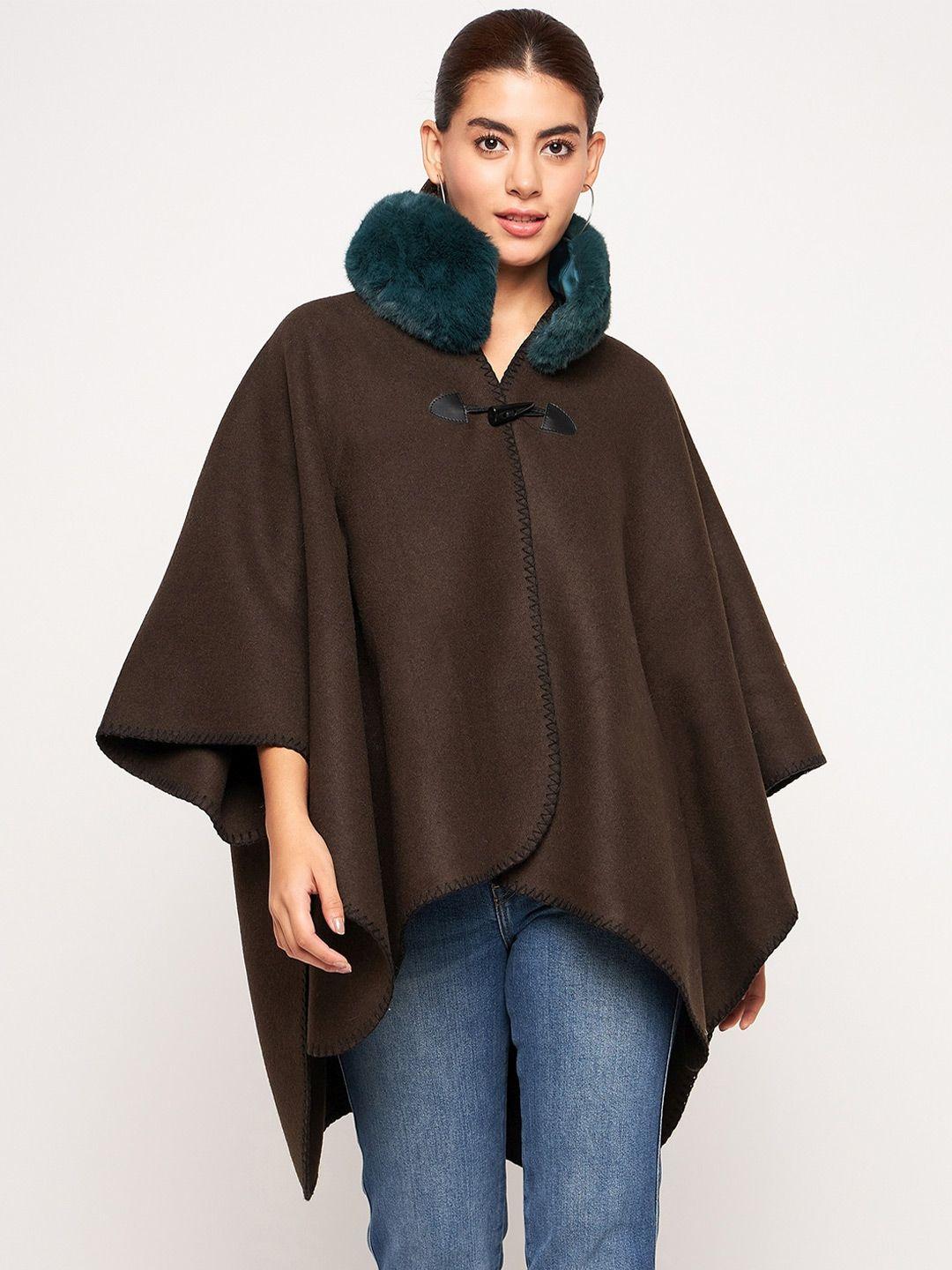 camey high neck flared sleeves wool poncho