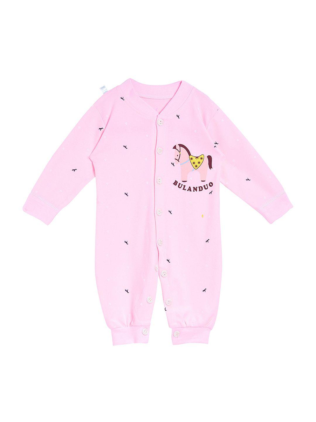 camey kids unisex pink printed romper