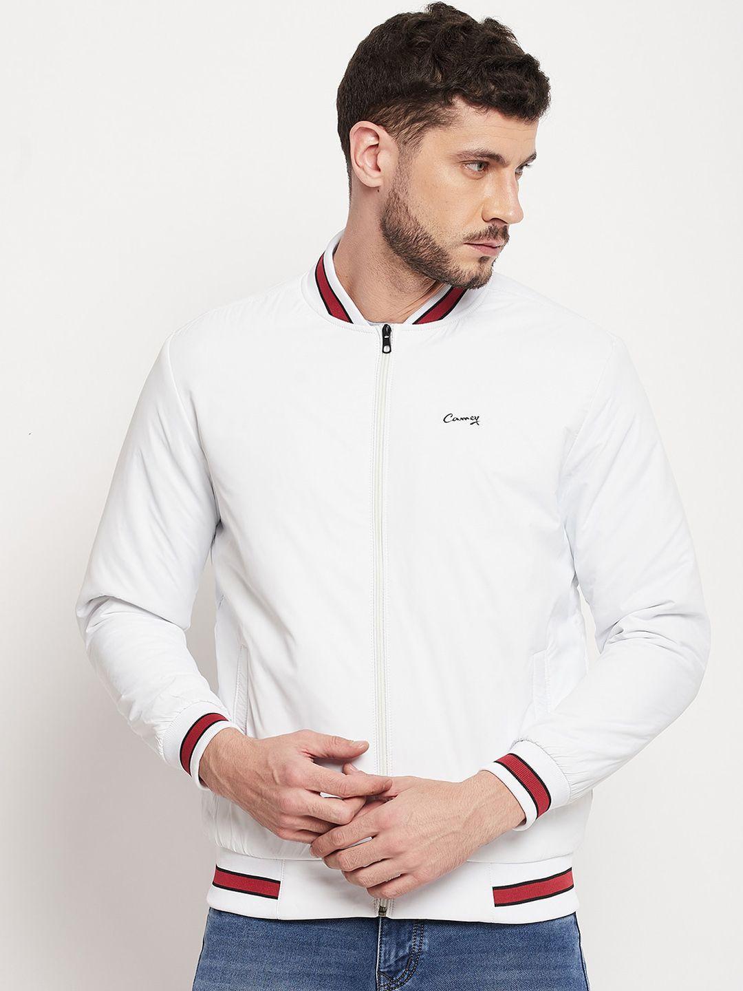 camey men white lightweight bomber jacket