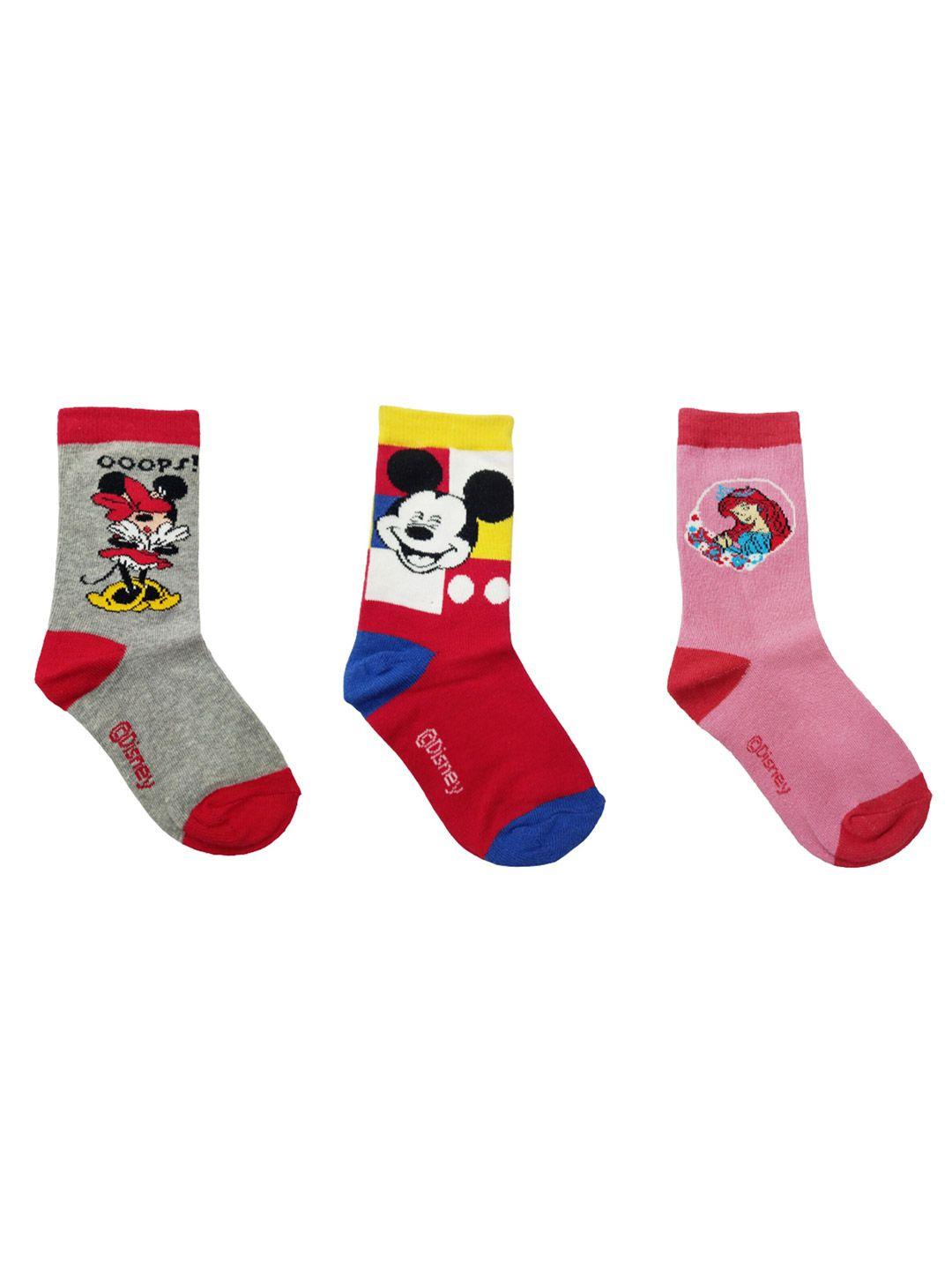 camey unisex kids pack of 3 assorted grey calf-length cotton  socks