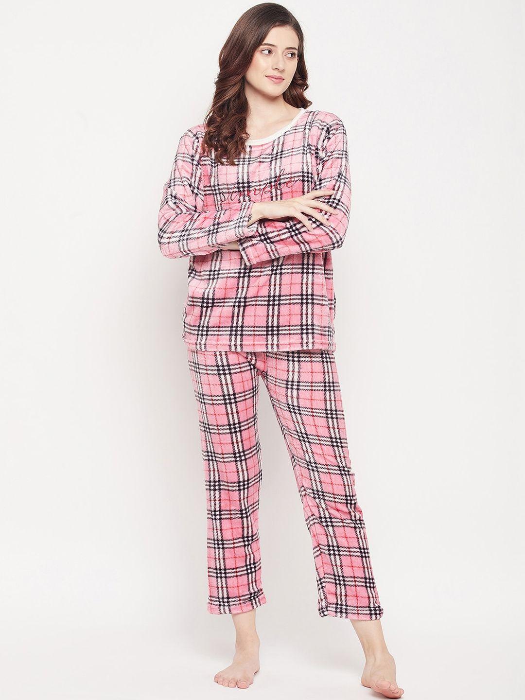 camey women checked night suit