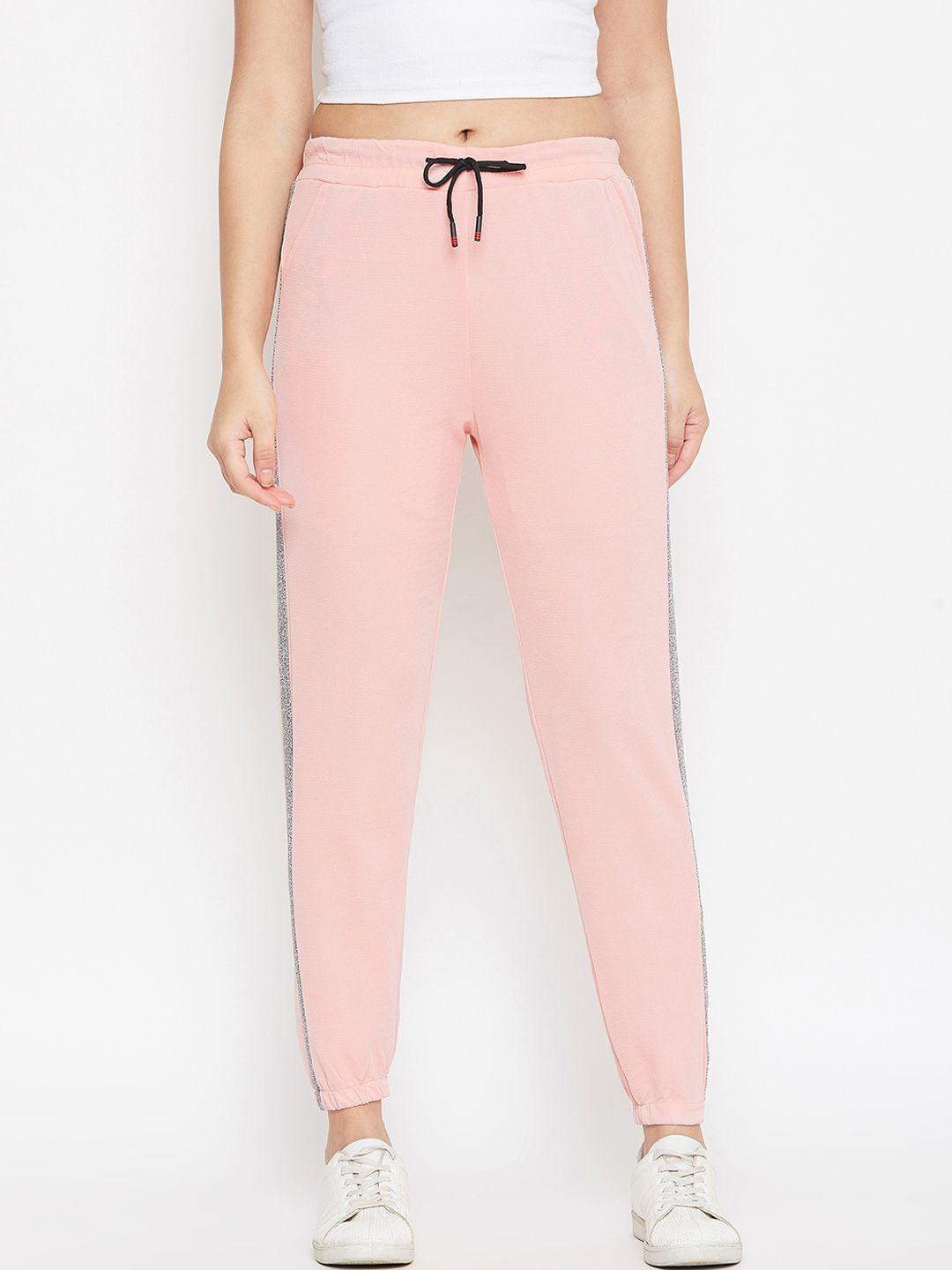 camey women pink solid slim fit joggers