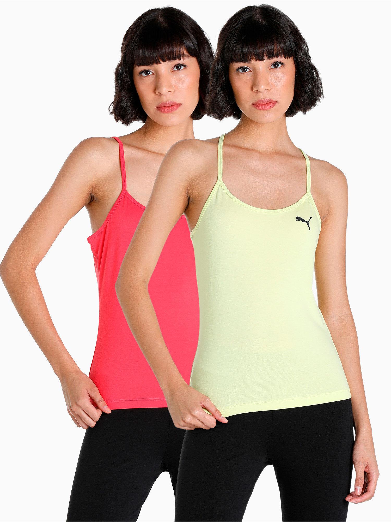 cami noodle womens pink and yellow tank top (pack of 2)