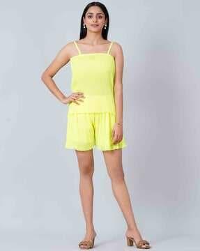 camisole & pleated shorts set