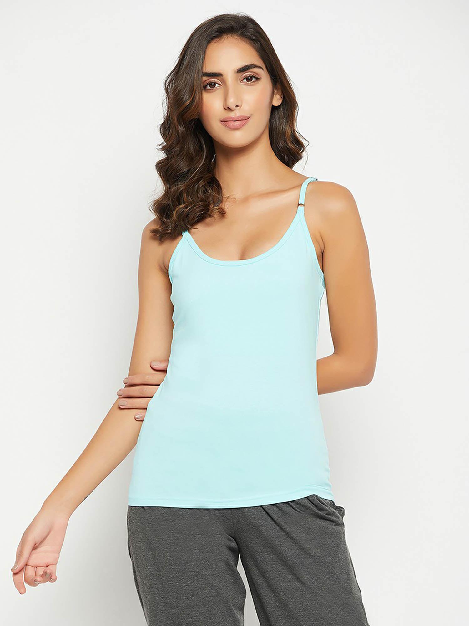 camisole in sky blue - cotton