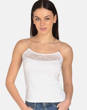 camisole with lace overlay