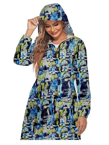 camison womens waterproof raincoat (free size, glamorous blue)