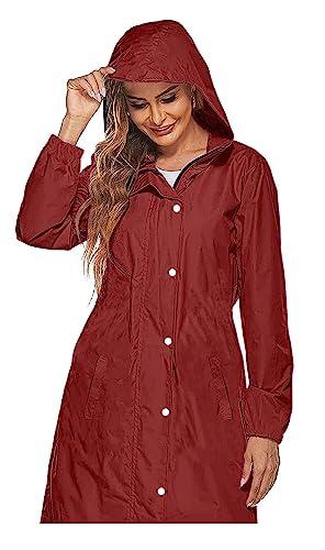 camison womens waterproof raincoat (free size, syndrella maroon)