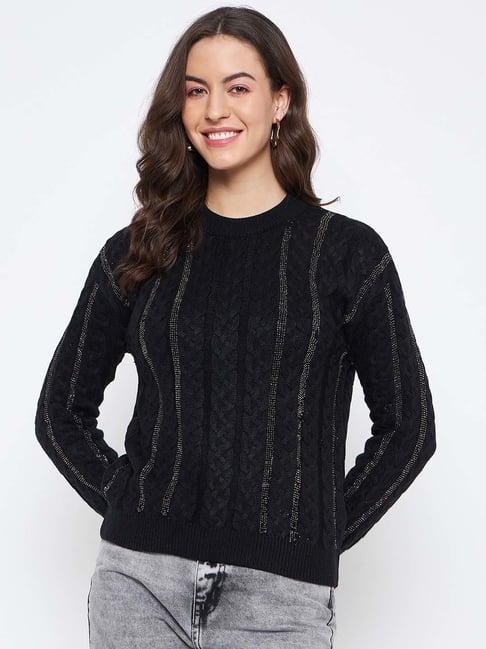 camla black embellished sweater