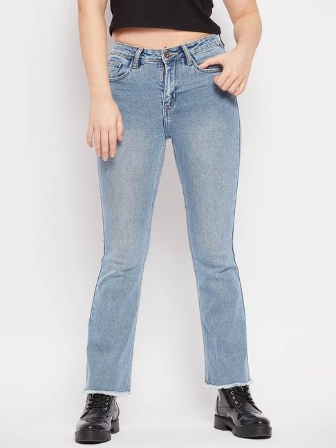 camla by madame ice blue straight fit mid rise jeans