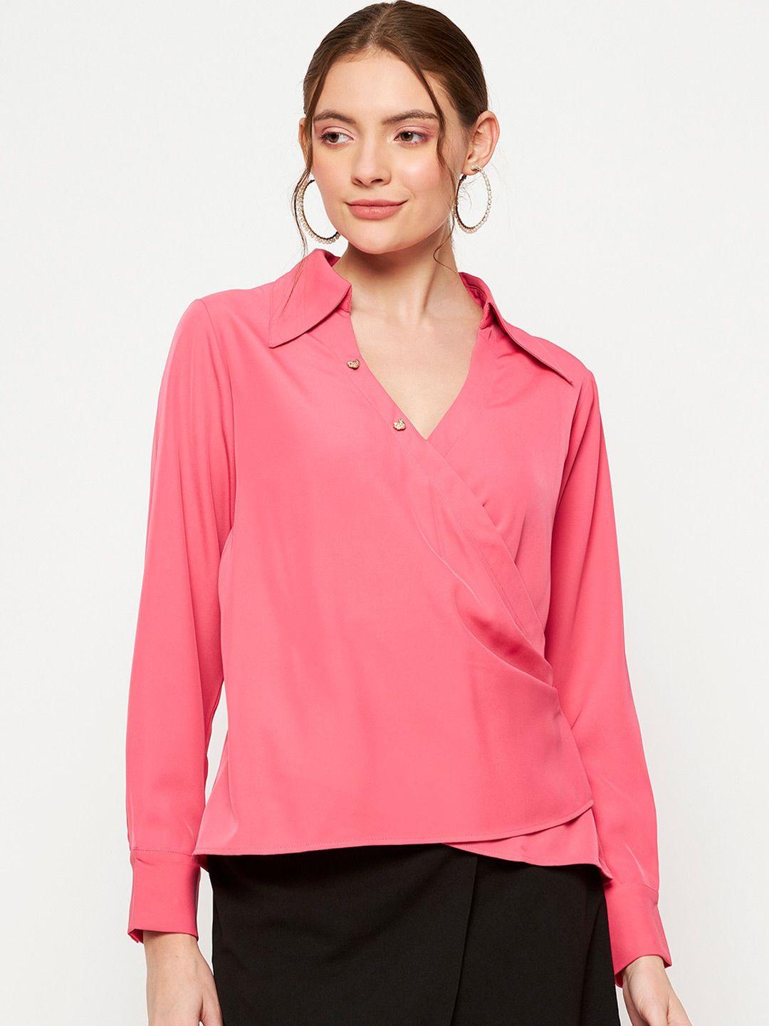 camla shirt collar wrap top