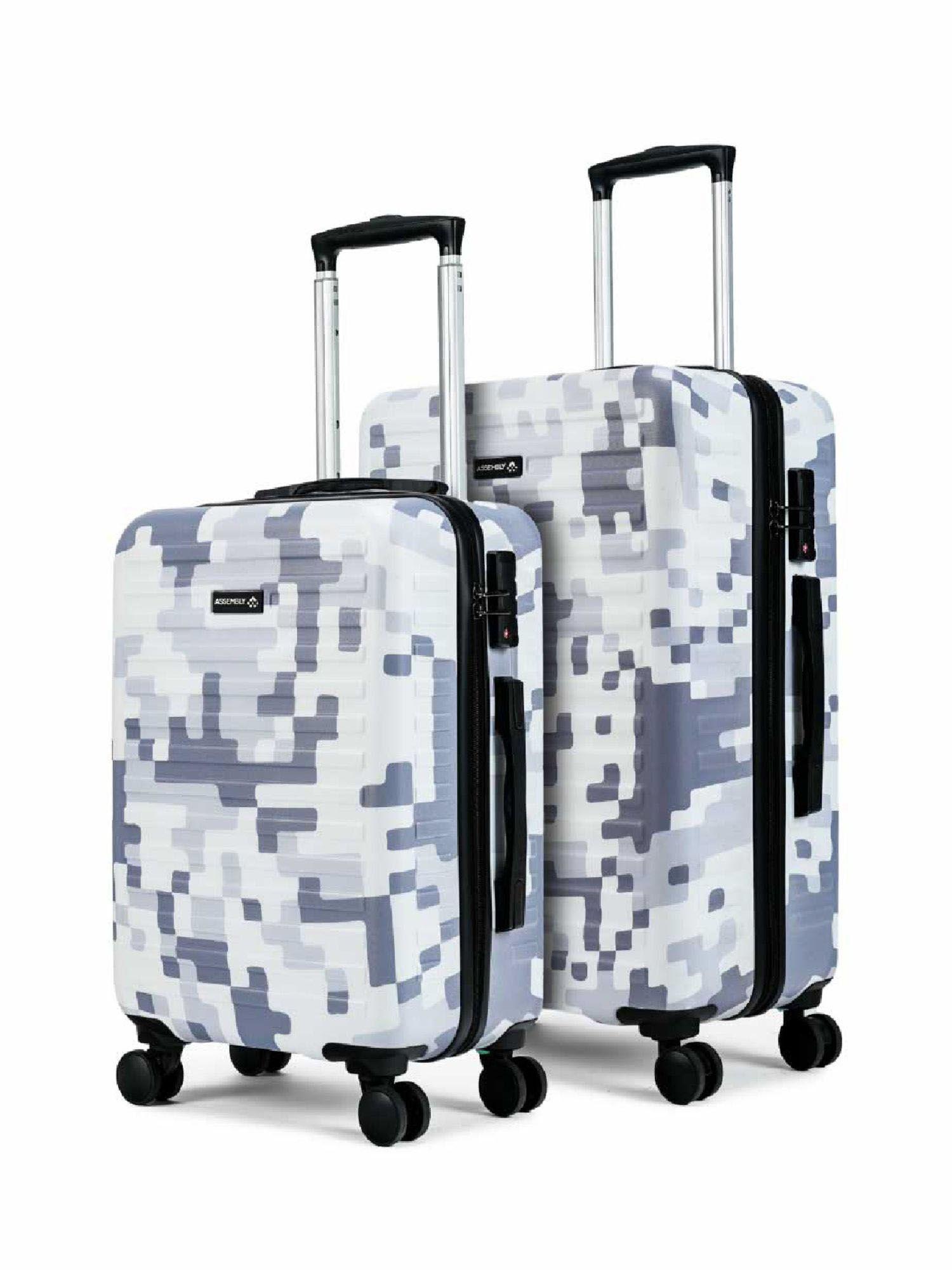 camo printed cabin & medium checkin trolley luggage