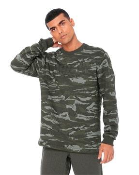 camo print crew-neck sweatshirt