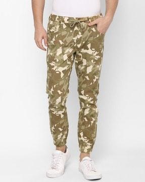 camo print joggers with drawcord