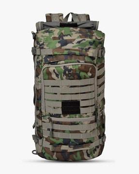 camo print panelled laptop backpack