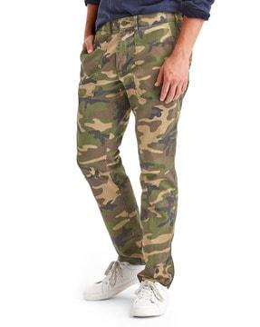 camo print slim fit utility pants