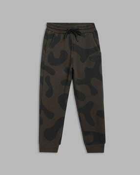 camouflage joggers with drawstrings