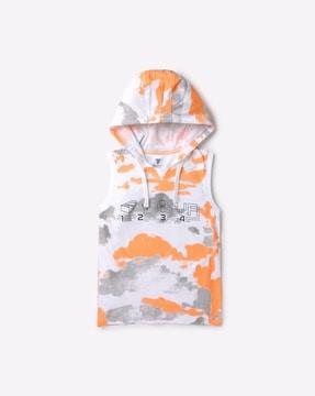 camouflage print hooded t-shirt