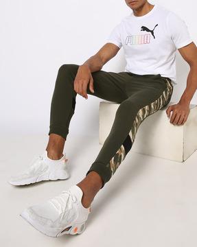 camouflage print joggers with elasticated waist