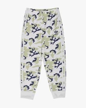 camouflage print joggers with side taping