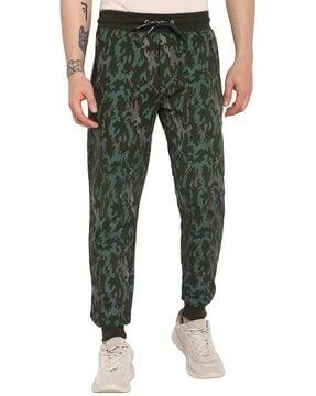 camouflage print mid rise joggers