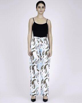 camouflage print pants with elasticated waist
