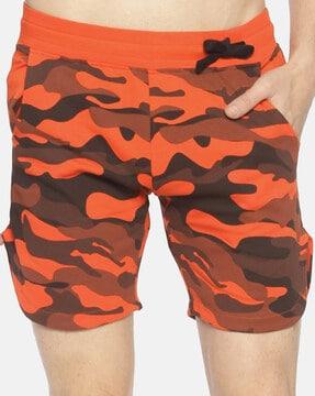 camouflage print slim fit city shorts