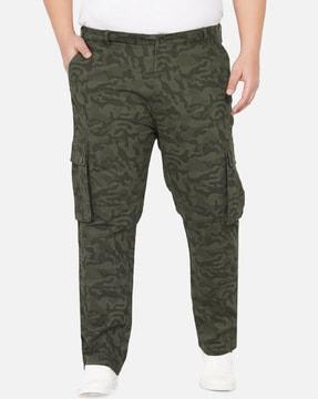 camouflage straight fit cargo pants