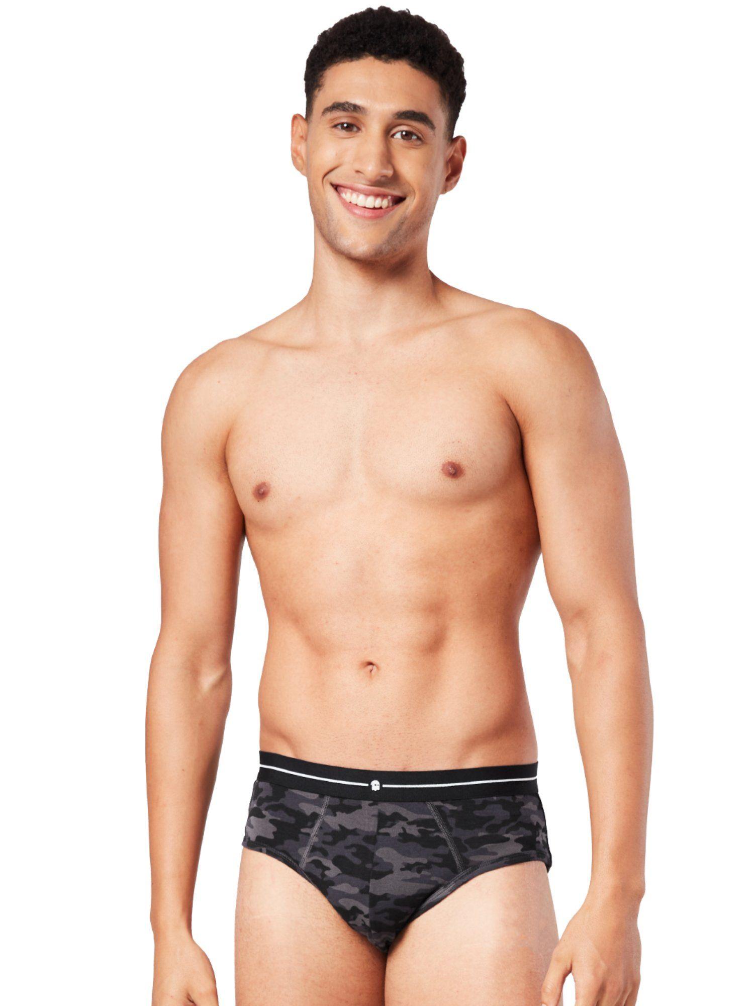 camouflage briefs underwear for men grey