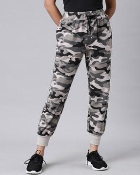 camouflage joggers with drawstring waist