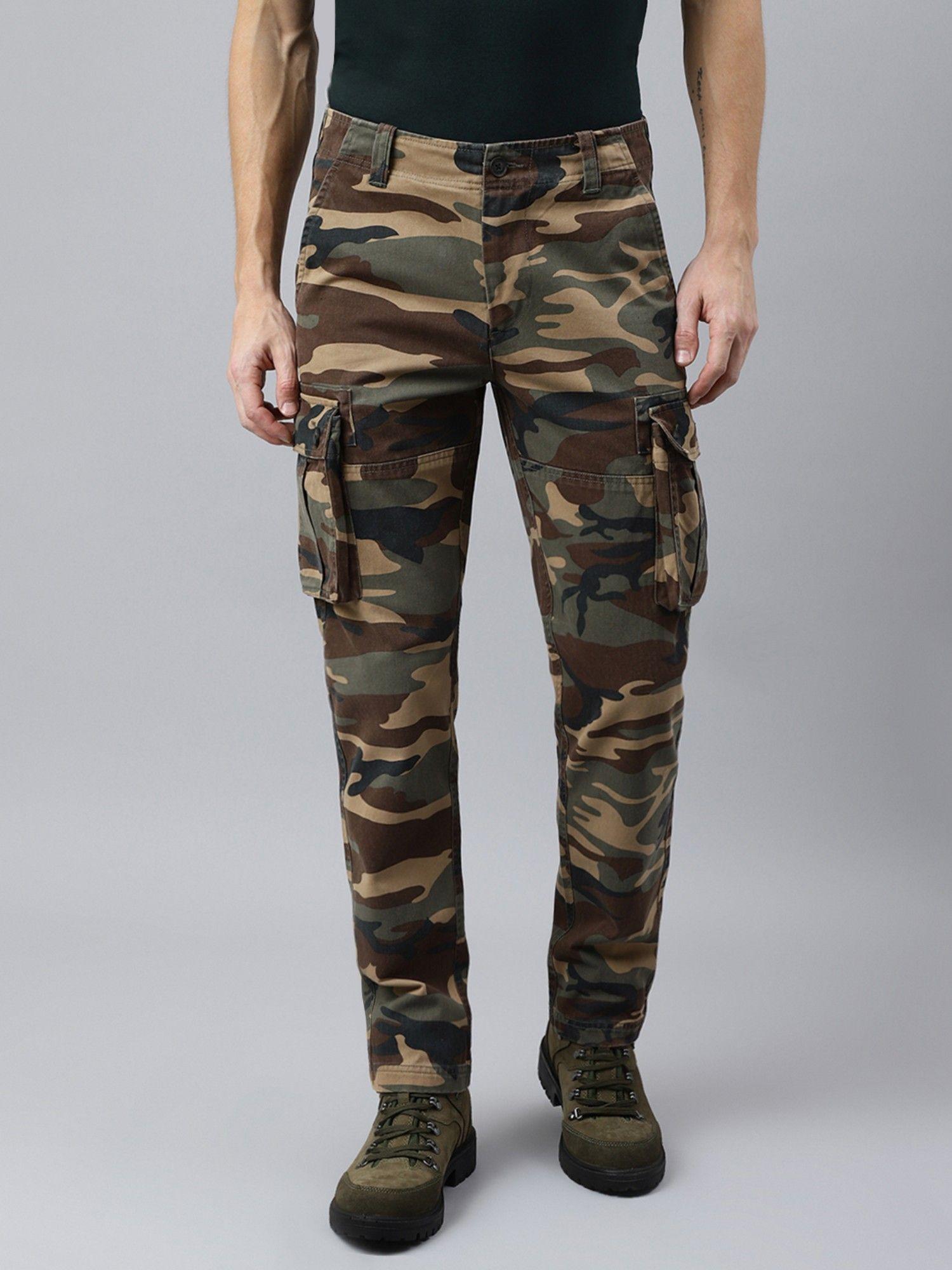 camouflage multi color cargos