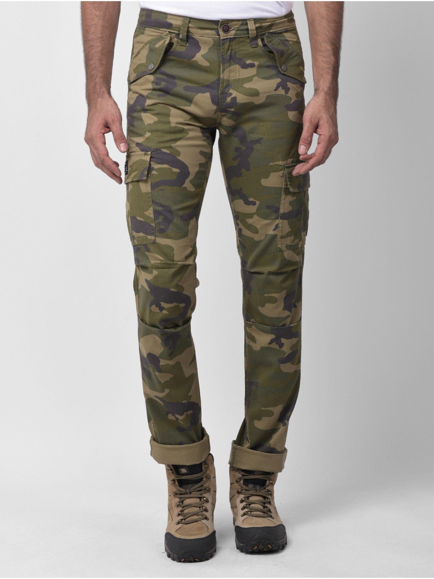 camouflage multi color cargos