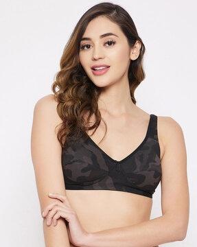 camouflage non-padded bra