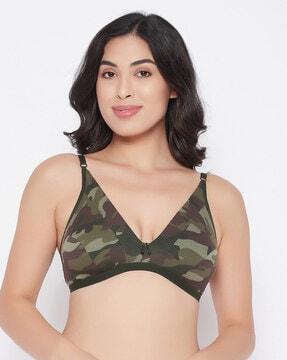 camouflage non-padded bra