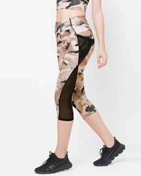 camouflage print  slim fit capris