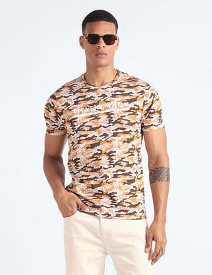 camouflage print cotton t-shirt