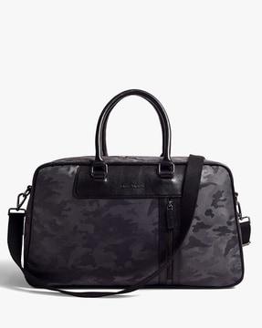 camouflage print duffel bag with strap