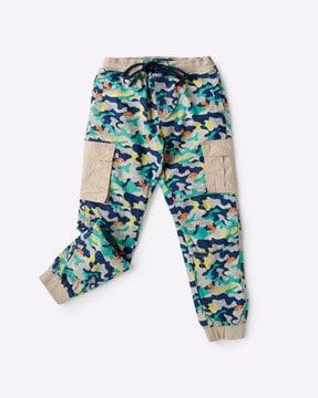 camouflage print joggers with cargo pockets