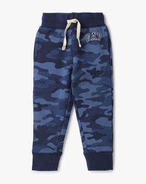 camouflage print joggers with drawstring closure
