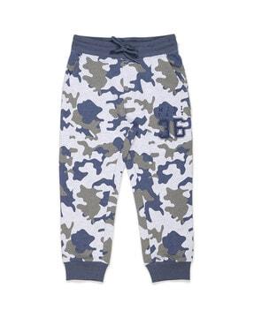 camouflage print joggers with elasticated drawstring waist