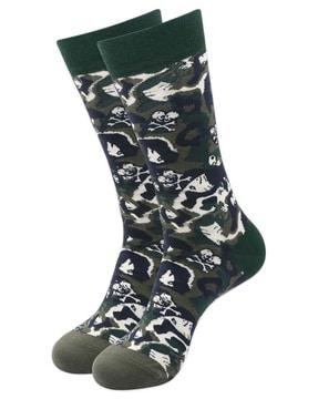 camouflage print mid-calf length socks