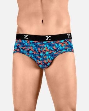 camouflage print paneled briefs