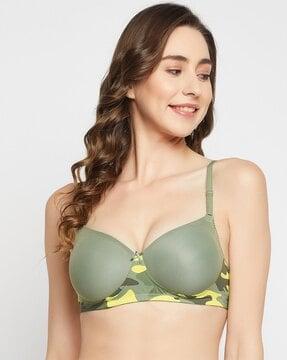 camouflage print push-up bra