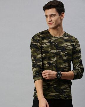 camouflage print regular-fit t-shirt
