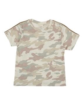 camouflage print round-neck t-shirt
