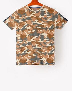 camouflage print round-neck t-shirt