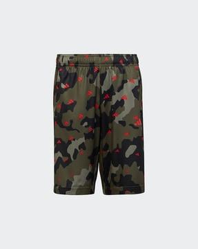 camouflage print shorts with elasticated waist